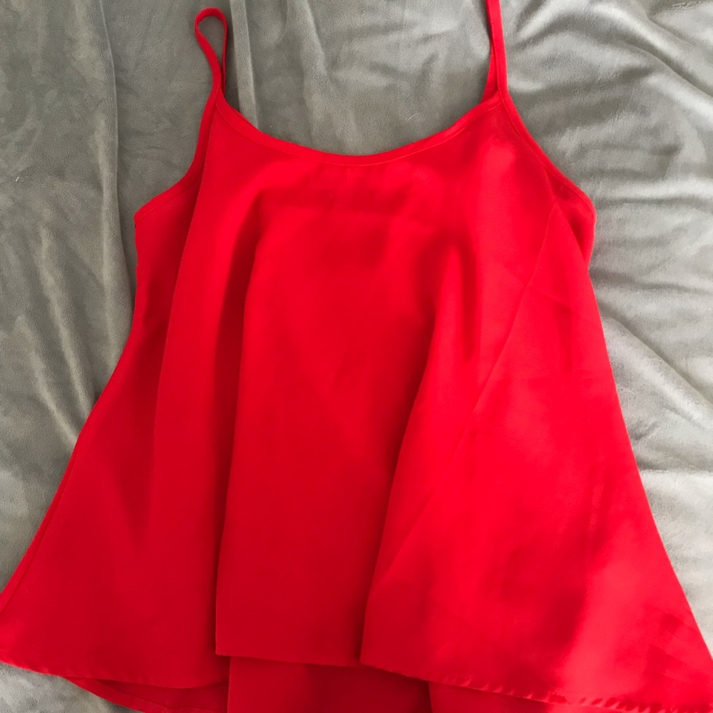 RED CAMI STYLE FLOWY SHIRT